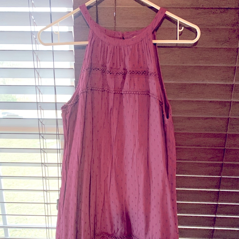 LIKE NEW Ann Taylor LOFT Mauve/Purple Halter Shift dress size medium